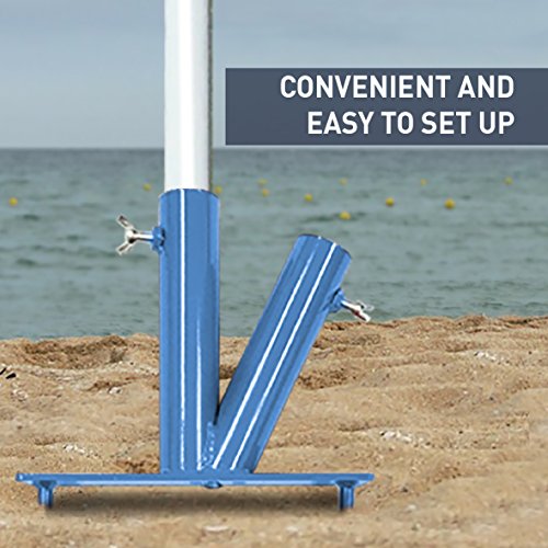 EasyGO Products Umbrella Stand - Sports Dual Umbrella Holder - Fishing Pole Stand - Beach Umbrella Stake, Blue - Thumbnail 4