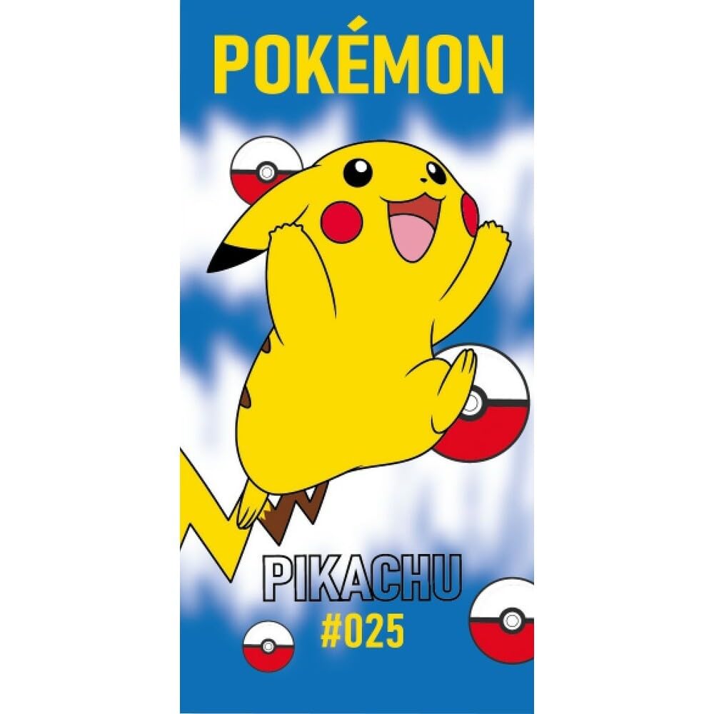 FACTORY CR 2023POK020, Unisex Kids’ POKEMON - Microfiber Towel, Pool Towel, Children's Towel, Children's Print, 70x140, Multicolour, 1 Unidad (Paquete de 1) -