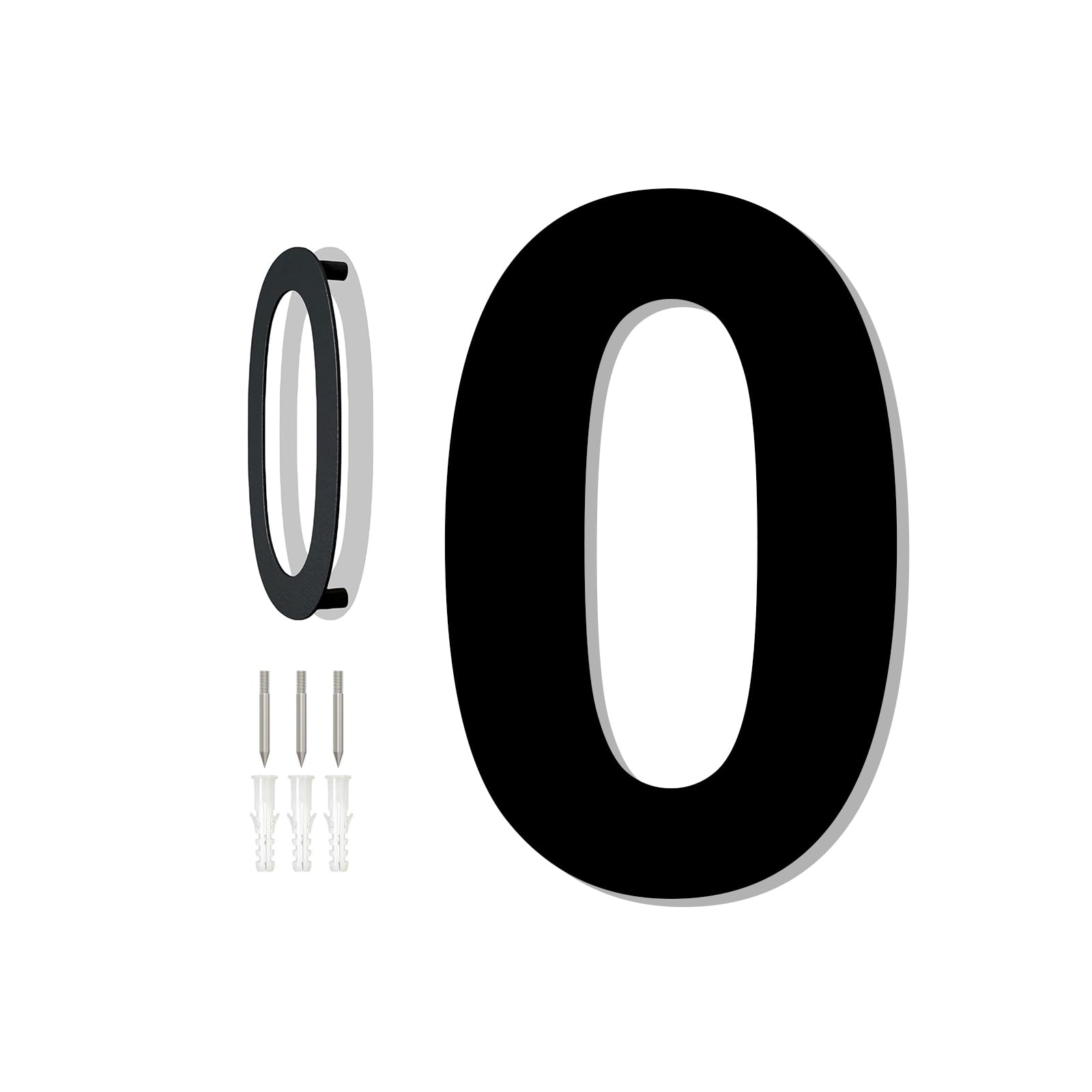 HKFENG 6 inch Large House Numbers Plates for Outside Floating Stainless Steel 304 Home Street Number Sign Door Numbers Screw On Address Door Number for Outside Easy to Install Matte Black
