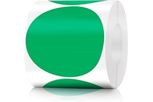 LUCKYHERN Pack of 500 Round Color Coding Circle Dots Stickers Labels (3", Green)