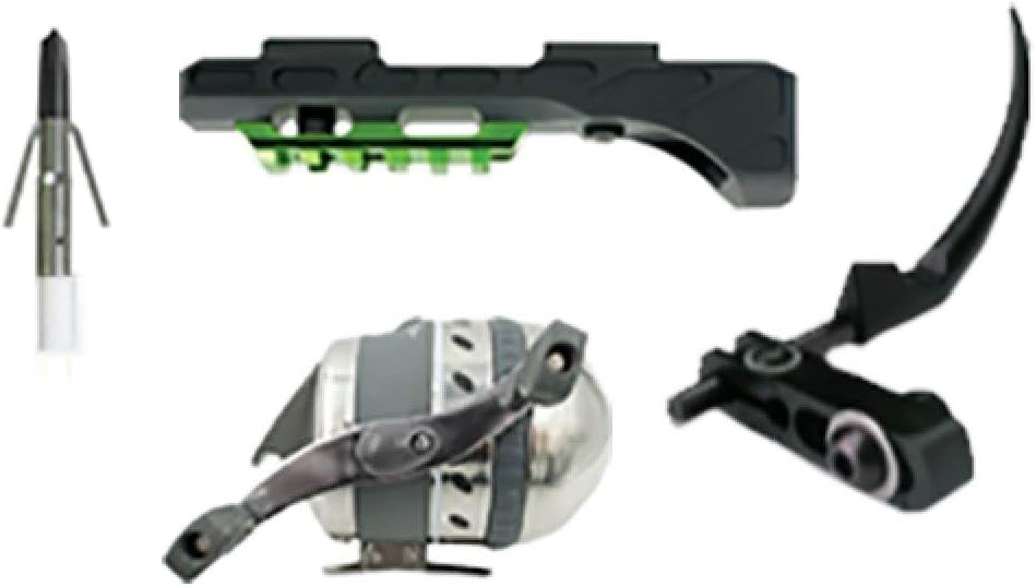 Muzzy 7507 Extreme Duty Spin cast Style Bow Fishing kit-with Extended Hood, Silver