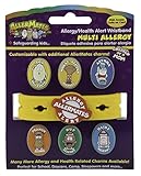 AllerMates-Multi Wristband plus 6 Allergy Charms Kit-Peanut, Nut, Egg, Dairy, Wheat, Asthma