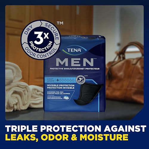 Tena Men Light Incontinence Protective Shield for Men, Bladder Control, Discrete, Light Absorbency, 174 Count