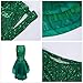 Quesera Women's Mermaid Tail Costume Sequin Maxi Skirt Cosplay Halloween Party Dress, Green, tag XXL= US 16-18