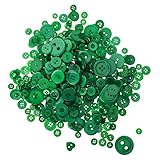 Aspire 660 PCS Assorted Sizes Resin Buttons for Kids DIY Crafts, New Christmas Color-Dark Green