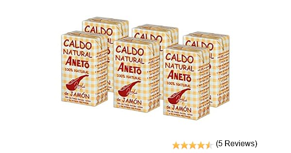 Aneto 100% Natural - Caldo de Jamón - caja de 6 unidades de 1 ...