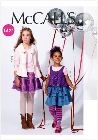 McCall Patterns M6640 Children's/Girls' Vests/Tops and Skirts Sewing Template, Size CCE (3-4-5-6)