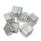 Bulk Lot 24Pcs Silver Square Jewelry Ring Gift Cardboard Box Present Case Holder