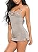 Avidlove Women Chemises Sexy Lingerie Mini Babydoll Sleepwear Strappy lace Dress Gray XX-Large