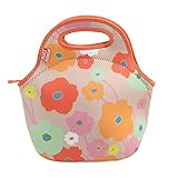 BUILT 5158474 Gourmet Getaway Soft Neoprene Lunch Tote Bag - Lightweight, Insulated and Reusable 1 EA Bright Flower