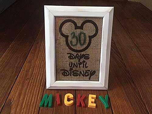 Countdown to Disney - Surprise Disney Trip Ideas - Days Til Disney - Kids Children Gifts - Birthday Gift - Rustic Burlap Announcement