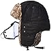 Leories Trooper Trapper Hat Warm Winter Hats Hunting Hat with Mask Ear Flaps Black