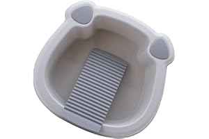 Healeved 1 Set Wash Basin Foldable Buckets Bath Seat for Tub Pool Babies Snuggle Pp Grey