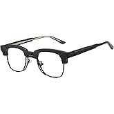 Cyxus Browline Frame Glasses Blue Light Glasses for Men Women UV Protection Lightweight Computer Glasses for Screen(8557T02 Matte Black)