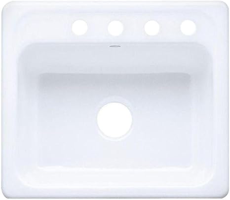 Kohler K 5964 4 0 Mayfield Self Rimming Kitchen Sink White 1 375 Single Bowl Sinks Amazon Com