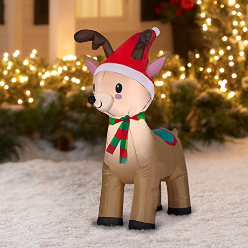 Airblown Christmas Holiday Blow Up Decoration Inflatable Reindeer 3.5 Feet (1)