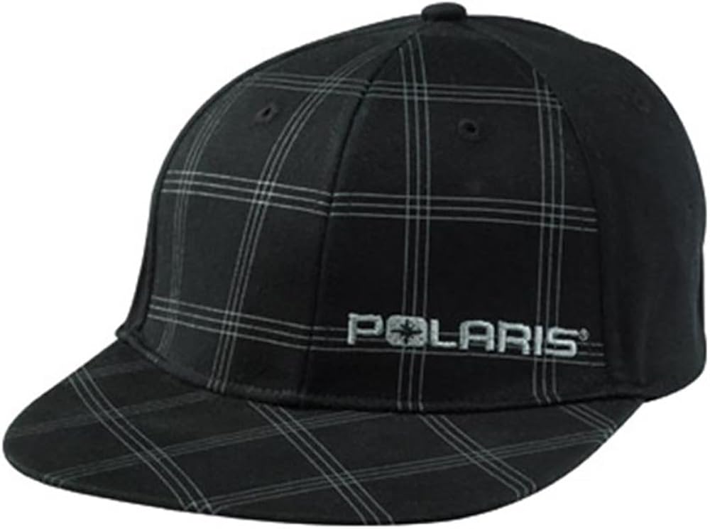 checkered baseball cap