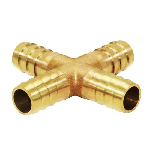 Joywayus 2-Pack 3/8" Barb X 1/4" Industrial Air Hose Quick Connect Coupler Plugs – Heavy Brass, Leak-Proof, 300 PSI Max