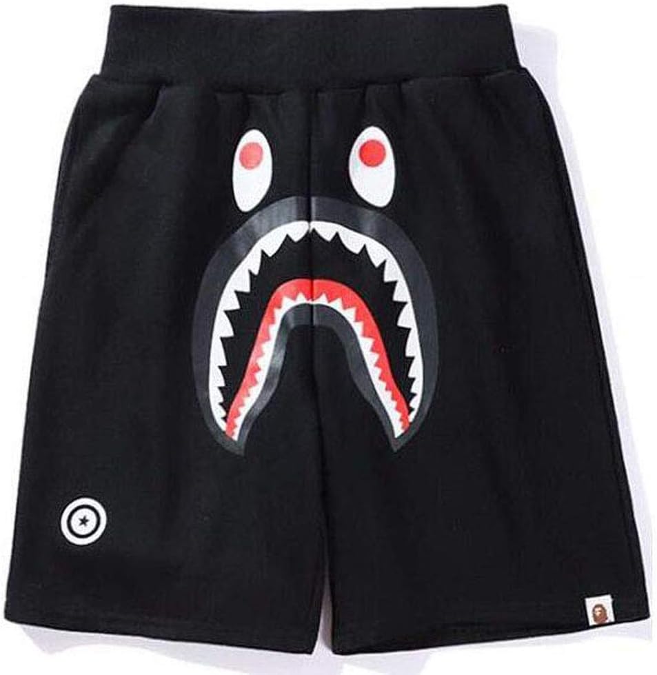 Fashion boy Shark Pattern Shorts Ape Bape Trend Stitching Drawstring Youth Shorts