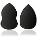 Rioa Cosmetics Beauty Sponge Blender - Latex Free and Vegan Makeup Sponge - For Powder, Cream or Liquid Application - Two Piece (Black)