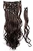 8Pcs 18 Clips 17 Inch Curly Full Head Clip in on Hair Extensions Women Lady Hairpiece Medium Brown##1