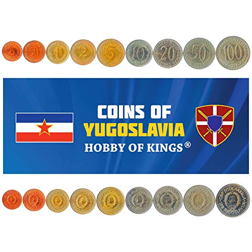 Set of 9 Coins from Yugoslavia. 25, 50