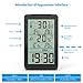 Brifit Digital Hygrometer, Indoor Thermometer with High Accuracy, Black, LED Display, Battery Powered, Modern Rectangular Design, Ideal for Home, Office, or Baby Room