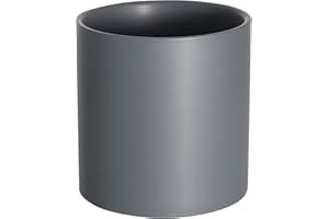 Pageqiu Plant Pots - 6.7 inch Ceramic Flower Pot Indoor - Modern Grey Planters with Drainage Hole - Home Office Decor