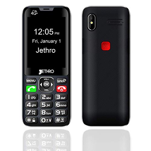 Jethro SC490 Unlocked 4G Big Button Cell Phone for Seniors, Convenient