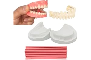 HEALTHYARE Denture Fake Teeth - Do it Yourself Full or Part Top and Bottom Fake Teeth at Home, Repair Missing Teeth, Improve Smile(Gypsum Model， Gum Material and Fake Teeth)