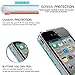 LeYi for iPhone 4S Case for Girls Women, Cute Shiny Glitter Moving Quicksand Clear TPU Protective Phone Case Cover for iPhone 4/ 4S/ 4G Turquoise