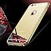 For iPhone 6s Case, Roybens Luxury Air Aluminum Metal Bumper Detachable + Mirror Hard Back Case, 2 in 1 cover, Ultra Thin Frame with Stylish Designs for Apple iPhone 6s - Retail Packaging Gold