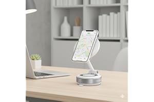 Phone Holder Suction Cup – 360° Rotatable Vacuum Magnetic Double-Sided Stand for Car, Home, Gym, Mirror Use, Foldable Adjusta