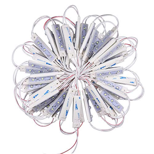 UTUO [50pcs,24ft] LED Lighting Bulb, 12V Decoration Light for Mirror Storefront Showcase Window Channel Letter Sign Box with Adhesive Tape [Natural White CCT: 6000-6500K]