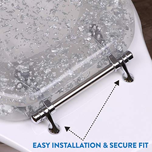 Ginsey Home Solutions Elongated Resin Toilet Seat, Silver Foil Pricepulse
