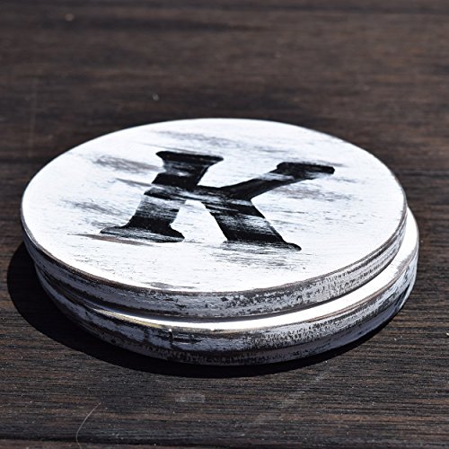 Rustic Wooden Monogram Drink Coasters