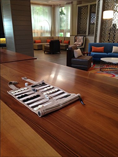 Sondergut Roll-up Suede Backgammon Game Cream