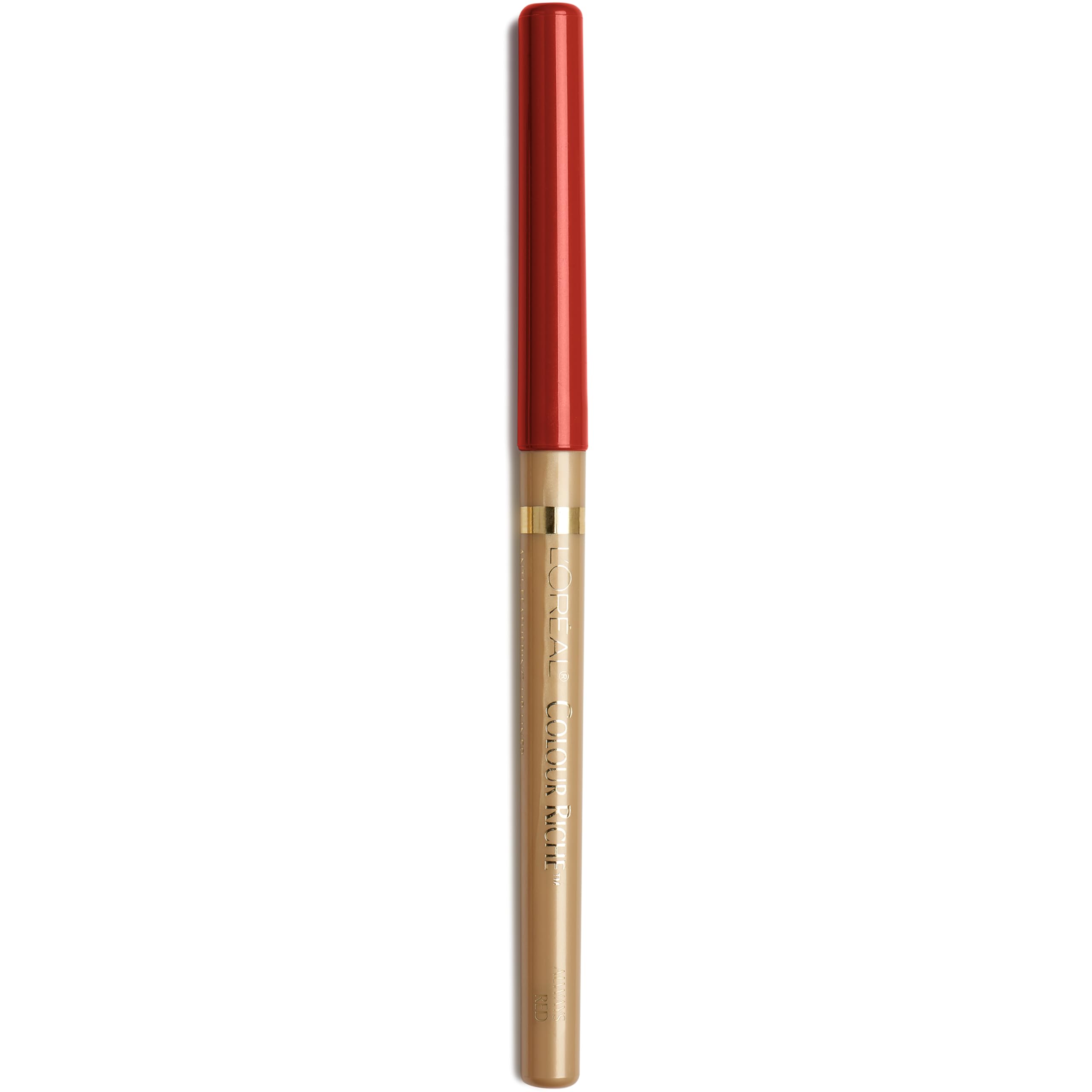 L'Oreal Paris Colour Riche Lip Liner Pencil, Creamy Lip Liner with Omega 3 and Vitamin E, 765 Always Red (Red)