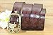 Herebuy - Vintage Leather Cowgirl Belt for Jeans Carved Desiger Belts (Coffee)