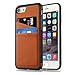 iPhone 8/7 Leather Wallet Case, Retro Shaw Protective Card Holder Slot Cover for iPhone 8/7- Brown
