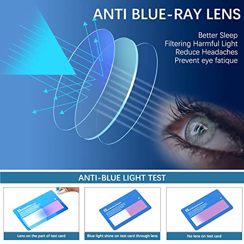 VIYSIOO 2pack Blue Light Blocking Glasses-Anti Eyestrain & UV Glare,computer glasses for Women or Men with 2 Leather Case (black+leopard)