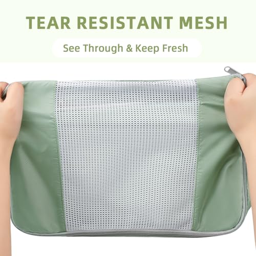 BAGAIL 8 Set Packing Cubes Various Sizes Packing Organizer for Travel Accessories Luggage Carry On Suitcase - Matcha Green