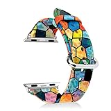 Fintie Band for Apple Watch 40mm 38mm, Premium PU Leather Patterned Replacement Wrist Strap for Apple Watch Series 4 (40mm) / Series 3 2 1 (38mm) All Models Men & Women - Mosaic