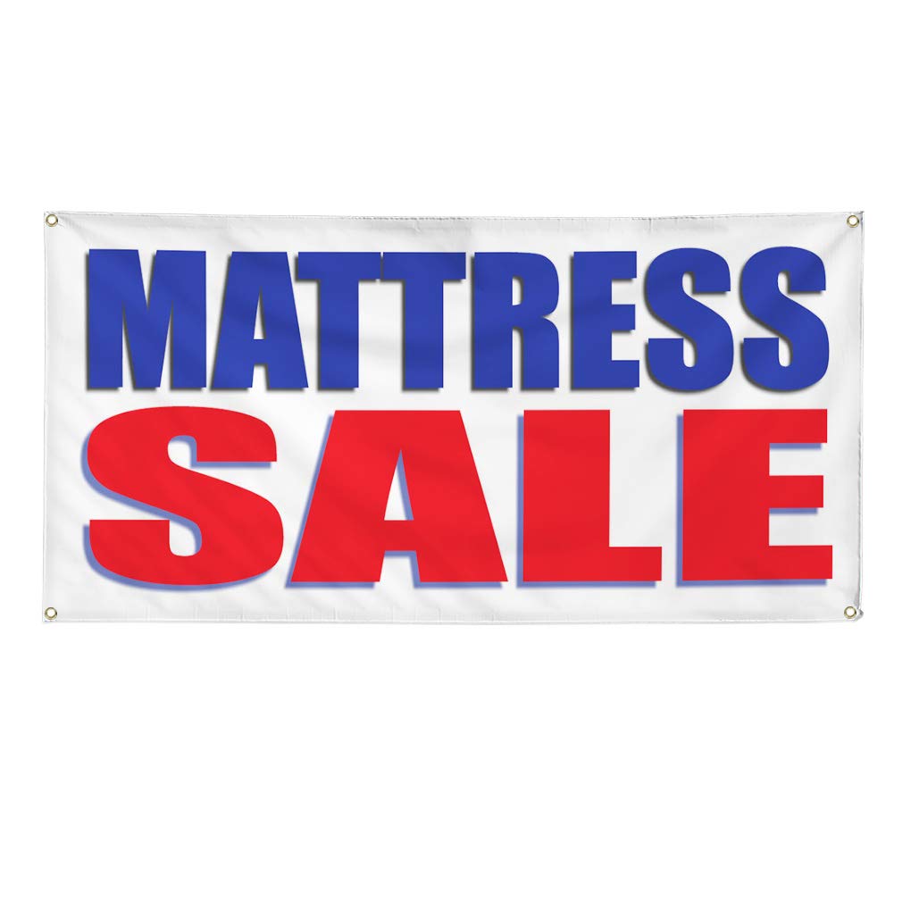 Amazon Com Vinyl Banner Sign Mattress Sale Blue Red Promotion
