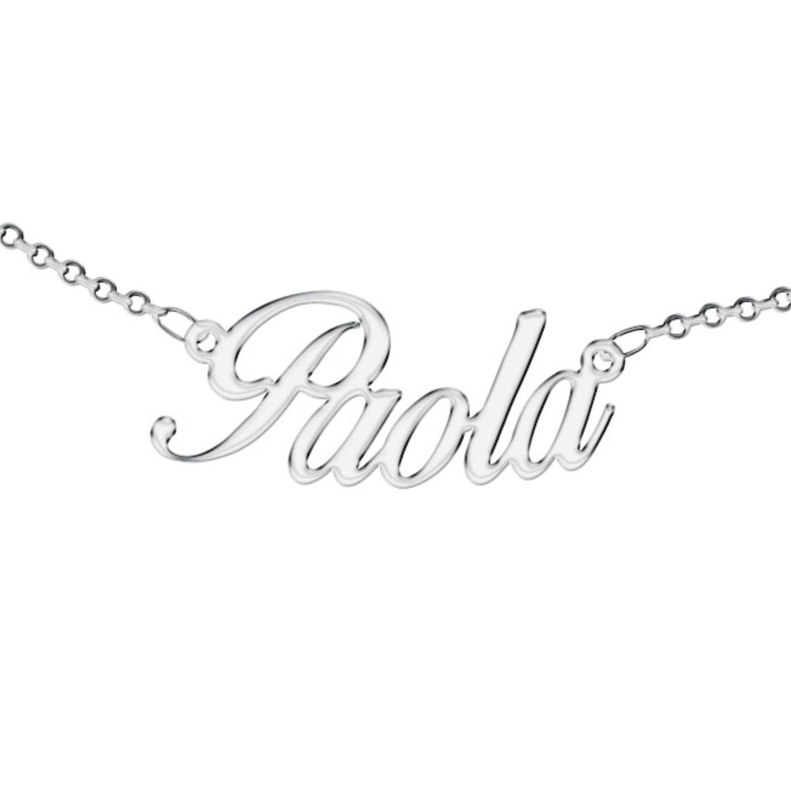 Zuffetti Personalised women's necklace with name - wear your name - stainless steel and hypoallergenic - silver colour - designed in Italy., Alloy Steel