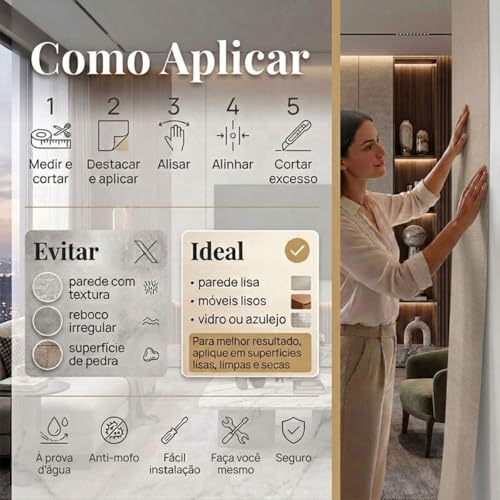 Papel de Parede Linho Adesivo Premium Autocolante Texturizado Lavável 5 Metros. (Linho Caramelo)