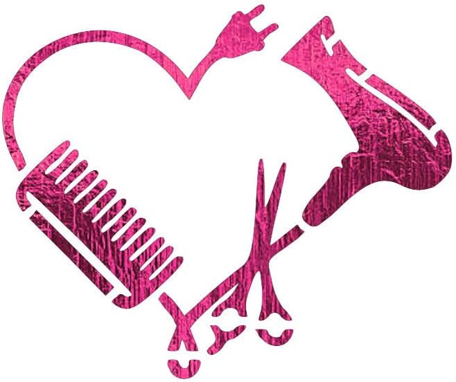 Mixed Media - HAIRDRESSER LOVE Stencil Hair Salon Blow Dryer Scissors Comb Heart 8