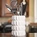 Beautiful Hand Crafted Ceramic Utensil Holder - Gorgeous Glossy White - Utensil Crock - Kitchen Caddy Organizer - Kitchen Tool Holder - Designer Crock For Spoons & Spatulas - 7 x 5 inch