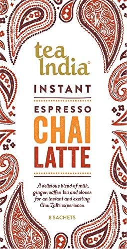 Tea India Instant Chai Latte Range (with Espresso 3 x 8 Sachets)