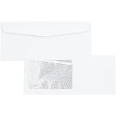 LUXPaper #10 All Purpose Window Envelopes | Security Tint | 4 1/8" x 9 1/2" | White | 24lb. Text | 50 Qty